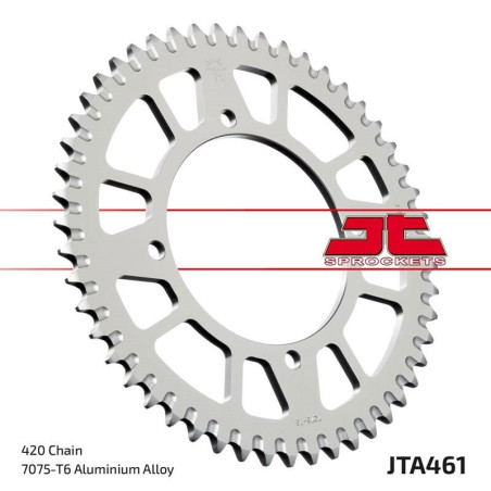 Corona JT Aluminio negro JT 461 con 51 dientes