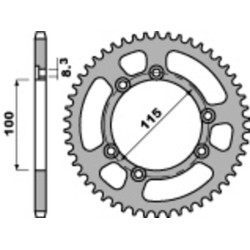 Corona PBR acero C45 estándar 4370 - 428