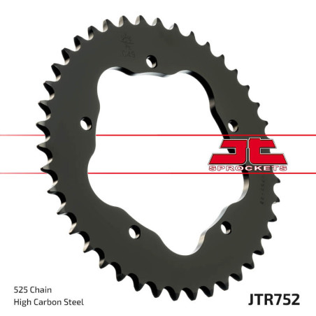 Corona JT SPROCKETS acero estándar 752 - Paso 520 - Requiere portacoronas JT SPROCKETS
