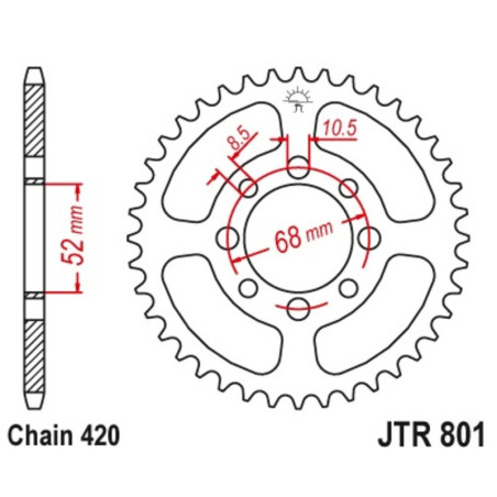 Corona de acero JT 801 30 dientes