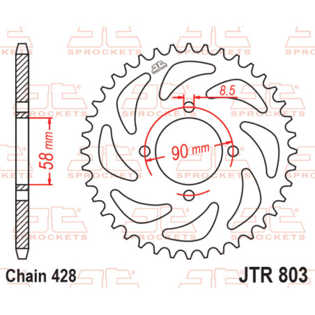 Corona JT 803 de acero con 45 dientes
