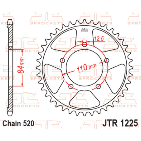 Corona JT 1225, 41 dientes, acero