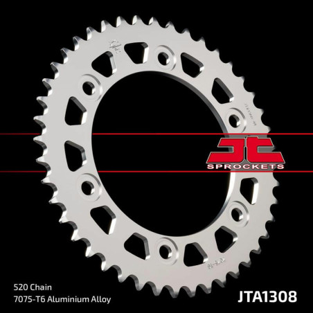 Corona JT Aluminio negro JT 1308 con 46 dientes