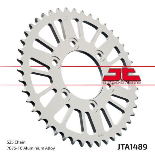 Corona JT Aluminio negro JT 1489 con 44 dientes