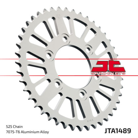 Corona JT Aluminio negro JT 1489 con 44 dientes