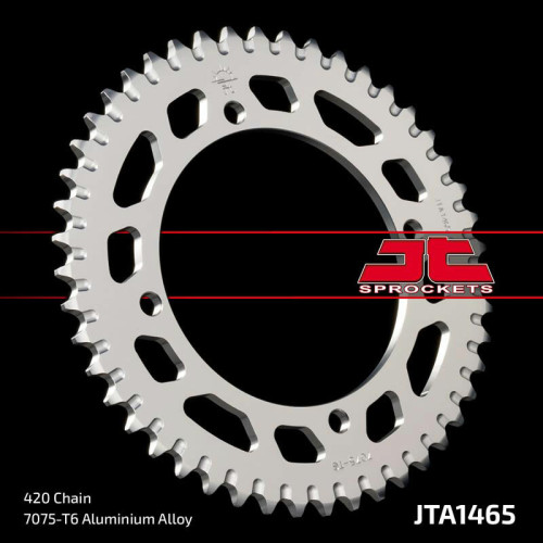 Corona JT Aluminio negro JT 1465 con 47 dientes