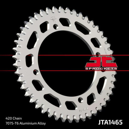 Corona JT Aluminio negro JT 1465 con 47 dientes