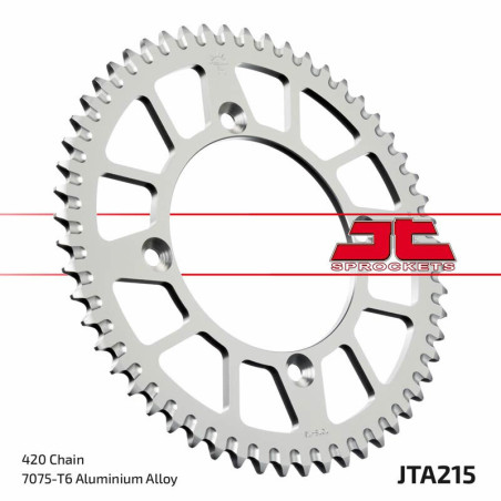 Corona JT Aluminio rojo JT 215 con 55 dientes