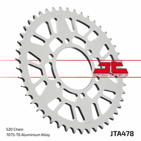 Corona JT Aluminio negro JT 478 con 45 dientes