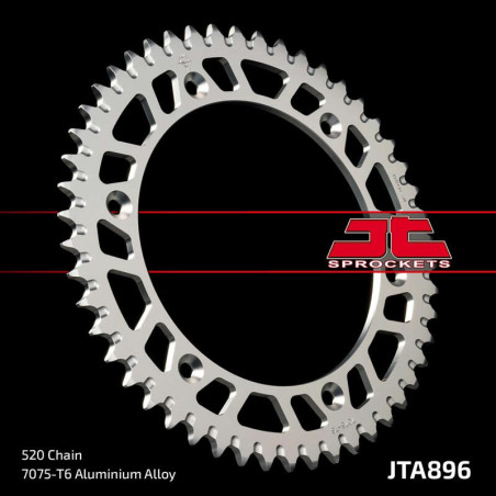 Corona JT Aluminio negro JT 896 con 50 dientes