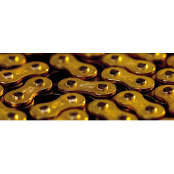 Cadena Renthal 428R1 con 122 eslabones negro/oro 2