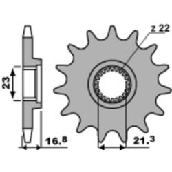 Piñón PBR acero estándar 443 - 520