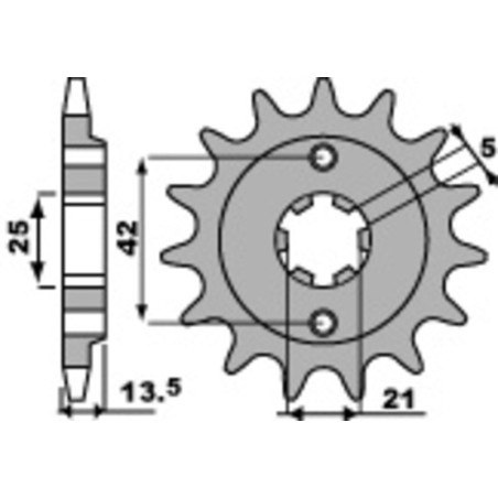 Piñón PBR acero estándar 494 - 530