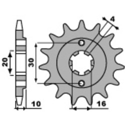 Piñón PBR acero estándar 720 - 520