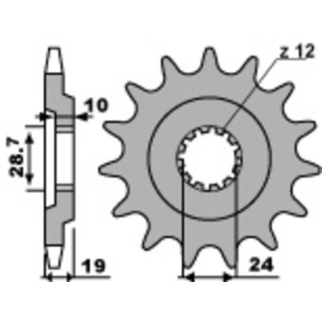 Piñón PBR acero estándar 532 - 530