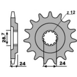 Piñón PBR acero estándar 530 - 530