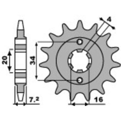 Piñón PBR acero estándar 2247 - 520