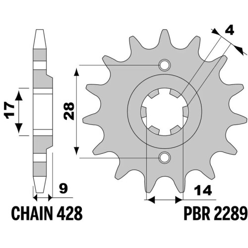 Piñón PBR acero estándar 2223 - 428