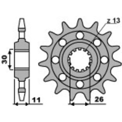 Piñón PBR acero estándar 579M - 520