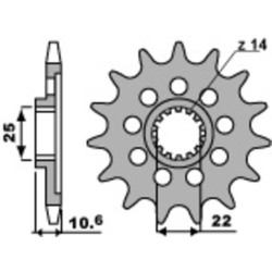Piñón PBR acero estándar 2127 - 520