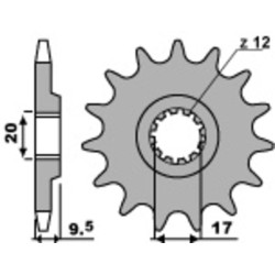 Piñón PBR acero estándar 2084 - 428