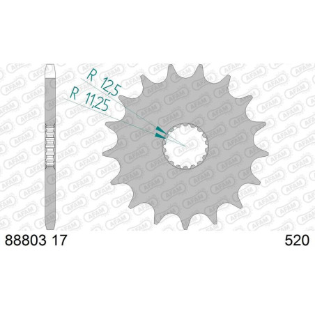 Piñón AFAM acero estándar 88803 - Paso 520