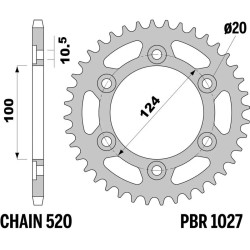 Corona PBR acero C45 estándar 1027 - 520