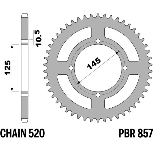 Corona PBR acero C45 estándar 857 - 520