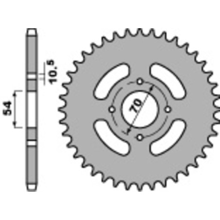 Corona PBR acero C45 estándar 4304 - 428