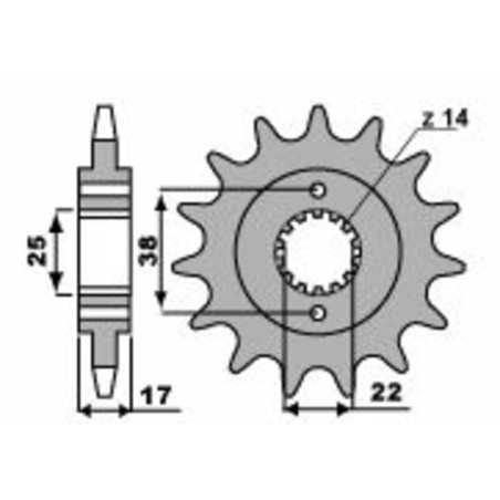 Piñón PBR acero estándar 2094 - 520