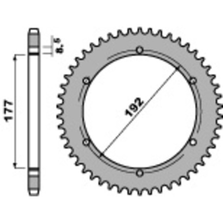 Corona PBR acero C45 estándar 223 - 520