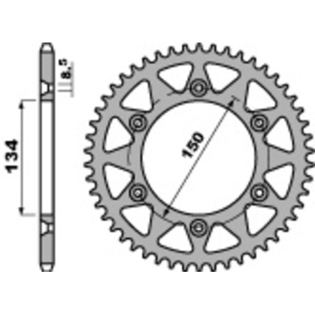 Corona PBR acero C45 estándar 489 - 520