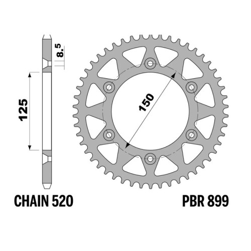 Corona PBR acero C45 estándar 899 - 520