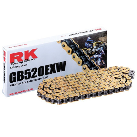 Cadena RK GB520EXW con 100 eslabones oro