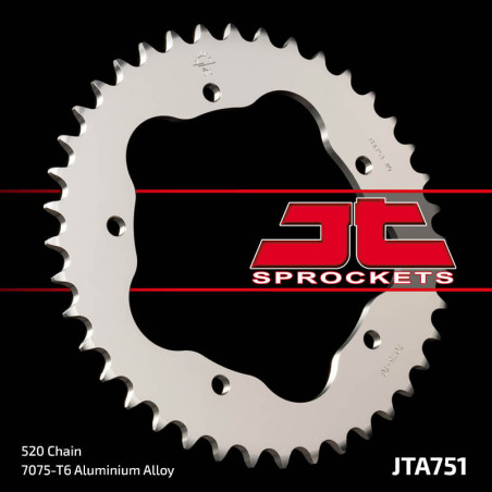 Corona JT SPROCKETS aluminio ultraligera 751 - Paso 520 - Requiere portacoronas JT SPROCKETS