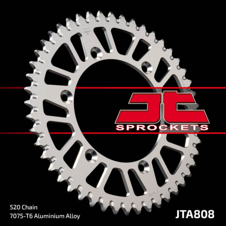 Corona JT SPROCKETS aluminio ultraligera autolimpiable 808 - Paso 520