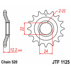 Piñón JT SPROCKETS acero estándar 1125 - Paso 520 2