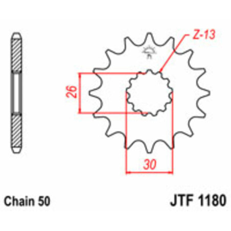 Piñón JT SPROCKETS acero estándar 1180 - Paso 530