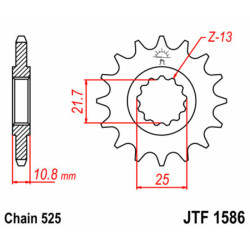 Piñón JT SPROCKETS acero estándar 1586 - Paso 525 2