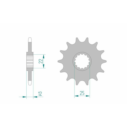 Piñón AFAM acero estándar 94313 - Paso 520