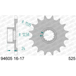 Piñón AFAM acero estándar 94605 - Paso 525