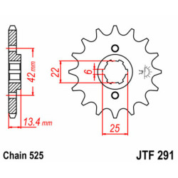 Piñon JT 291 de acero con 15 dientes 2