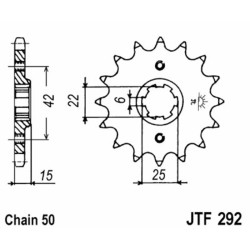 Piñón JT SPROCKETS acero estándar 292 - Paso 525 2