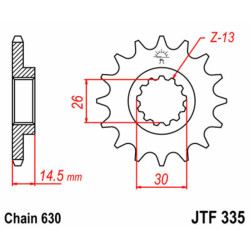 Piñón JT SPROCKETS acero estándar 335 - Paso 630 2