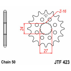 Piñón JT SPROCKETS acero estándar 423 - Paso 530 2