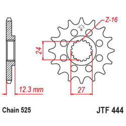 Piñón JT 444 de acero con 17 dientes 2
