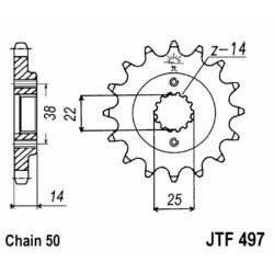 Piñón JT SPROCKETS acero estándar 497 - Paso 530 2