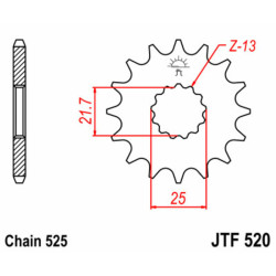 Piñón JT SPROCKETS acero estándar 520 - Paso 525 2