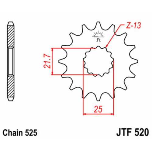 Piñón JT SPROCKETS acero estándar 520 - Paso 525