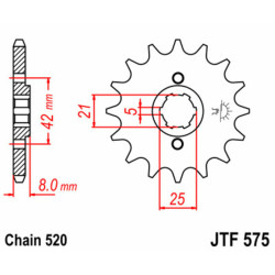 Piñón JT SPROCKETS acero estándar 575 - Paso 520 2